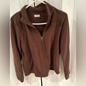 WOMENS DANSKIN BROWN MEDIUM 1/2 ZIP FLEECE